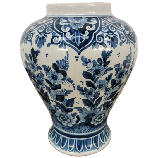 Vintage Delftsblauwe Vaas, Bloemenvaas Porselein 012 1