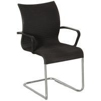 Interstuhl 5W50X Vergaderstoel, Zwart, Sledeframe