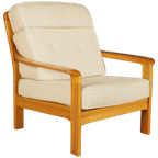 Vintage Deense Fauteuil – Notenhout – Jaren 60 thumbnail 1