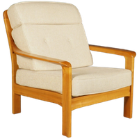 Vintage Deense Fauteuil – Notenhout – Jaren 60