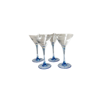 4X Baby Blauw Martini Coupe