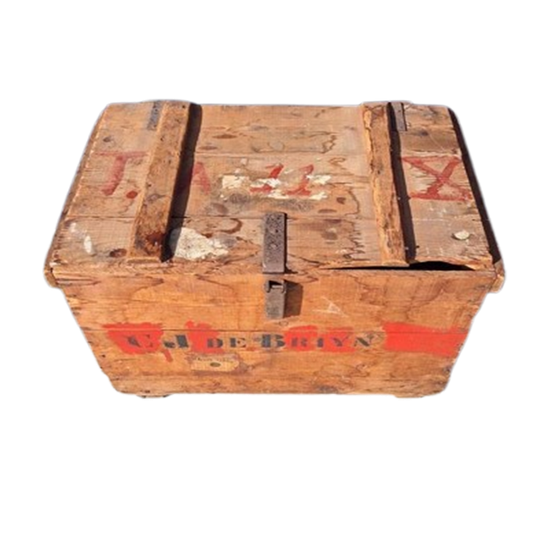 Authentieke Brocante Vintage Houten Kist Van Het Rode Kruis 1
