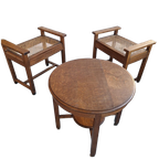 Set Of Two Low Chairs And Coffee Table From The Amsterdam School/ Art Deco Circa 1930s. thumbnail 1