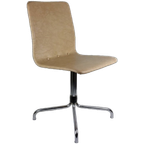 Vintage Brabantia Stoel / Stool / Chair Voor Eetkamer Of Keuken In Beige Kunstleder (skai) thumbnail 1