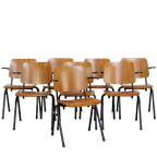 Set Van 8 Vintage Jaren ’60 Dutch Design Marko School/kantine/eetkamerstoelen Met Armleuningen thumbnail 1