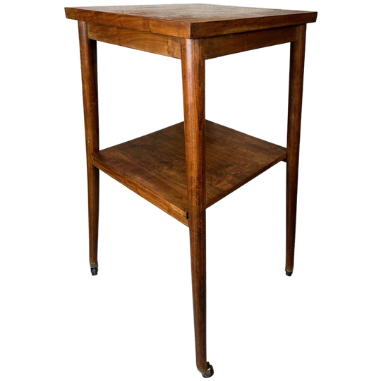 Vintage (hoog) Bijzettafel / Plantentafel Op Wielen 1