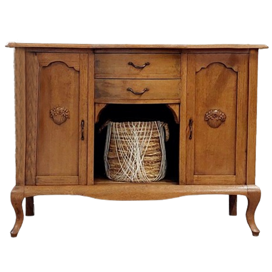 Vintage Sierlijke Ruime Commode ‘Sev’ Houtkleur 1