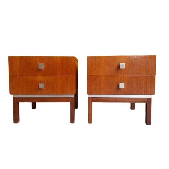 Set Van 2 Vintage Nachtkastjes, Nightstands, Kastjes, Meurop 1