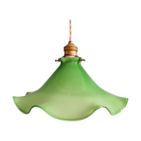 Vintage Hanglamp In Groene Opaline, Jaren 60-70