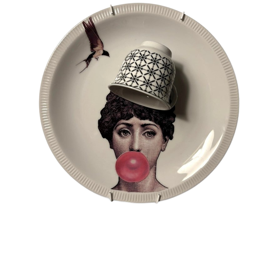 Vintage Wandbord Lina Fornasetti Met Kopje 1