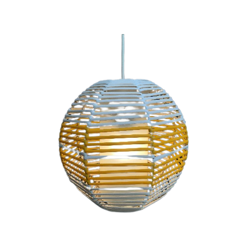 Yellow And White Pendant Lamp 1960S