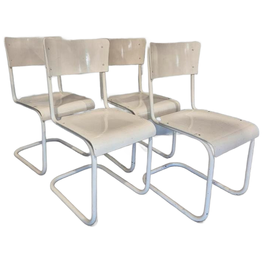 4 Vintage Luterma Bauhaus Stoelen Mart Stam Buisframe 1