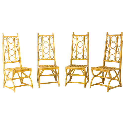 Tropical Ornate Bamboo Chairs