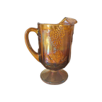 Indiana Glass Company Carnaval Glazen Pitcher Druiven. thumbnail 1