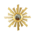 Houten Zonnespiegel Sunburst Butler Spiegel Goud Heksenoog thumbnail 1