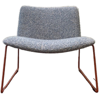 Designstoel – Wolbouclé & Roestvast Staal