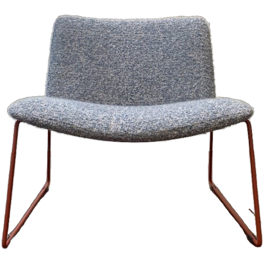Designstoel – Wolbouclé & Roestvast Staal 1