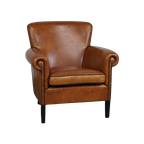 In Zeer Goede Staat Verkerende Schapenleren Armchair/ Fauteuil Met Een Luxe Uitstraling thumbnail 1