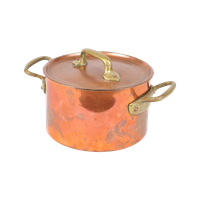 Kookpot Koper En Messing Marmite Met Deksel Frankrijk Vintage 18Cm