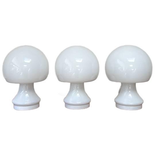 Vintage Glazen Space Age Mushroom Lampen 1