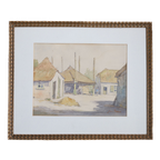 Een Echte Aquarel Jacob Van Rossum Haagse Schilder, Periode 1800-1899 thumbnail 1