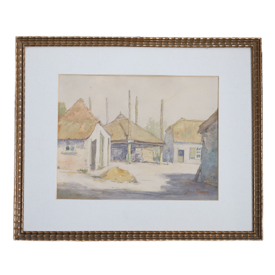 Een Echte Aquarel Jacob Van Rossum Haagse Schilder, Periode 1800-1899 1