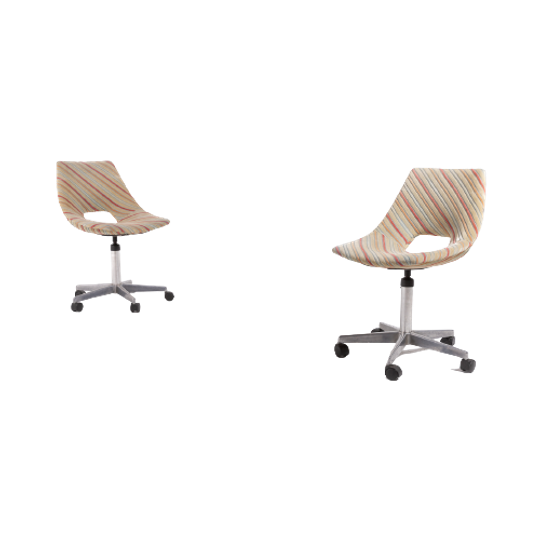 Pair Italian Desk Chairs / Bureaustoel / Kantoorstoel, From Augusto Bozzi For Saporiti 1970’s 1