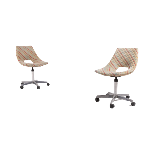 Pair Italian Desk Chairs / Bureaustoel / Kantoorstoel, From Augusto Bozzi For Saporiti, 1970’S
