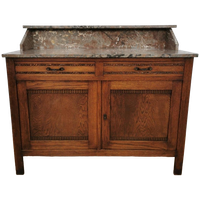 Vintage Frans Dressoir Commode, Ladekast Badkamermeubel Met Marmer Blad 910