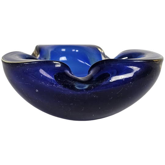 Murano - Murano Sommerso - Asbak - Schaal - Cobalt Blauw - 1960's 1