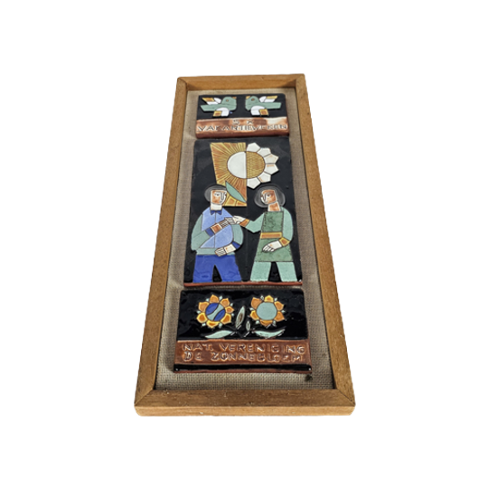 Henk Potters Tegeltableau Op Canvas - Nationale Vereniging De Zonnebloem - 1960's 1