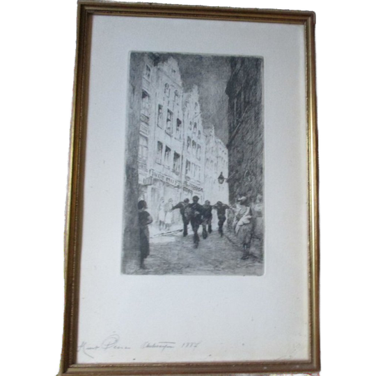 Kurt Peiser Ets Schipperskwartier Antwerpen S/a Vintage 1