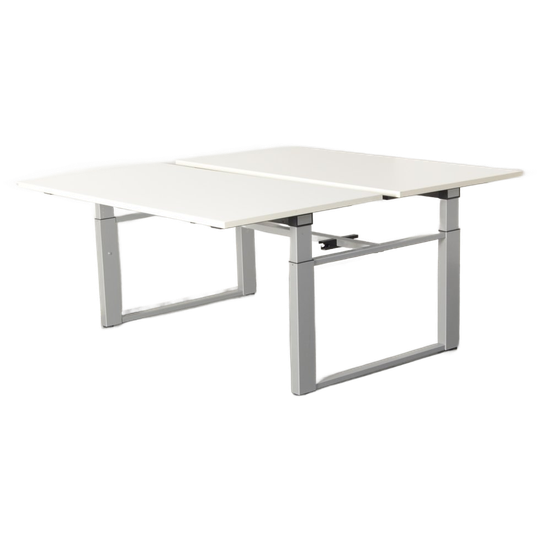 Sedus Benchwerkplek, Wit Blad, 160x80 Cm (2x), Hoogte Instelbaar Onderstel 1