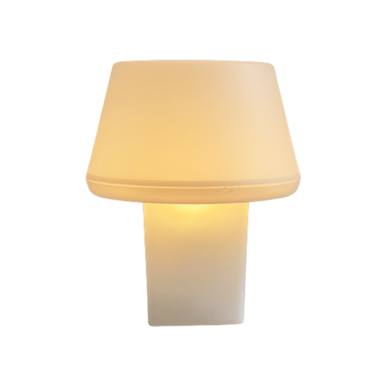 Vintage Witte Kunststof Tafellamp - Minimalistisch Design 1