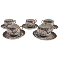 Japanse Tutani Dragon Ware Kop En Schotels Porselein