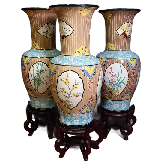 3X Vietnamese Bien Hoa Vazen Prijs P/St 1