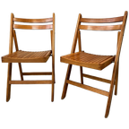 2x Vintage Houten Klapstoelen – Beuk thumbnail 1