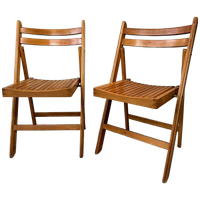 2x Vintage Houten Klapstoelen – Beuk