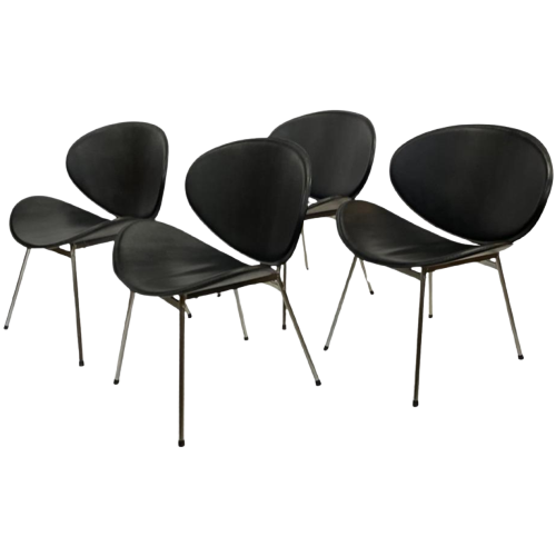 Set Van Vier Vintage Eetkamerstoelen Italië 1990 Design