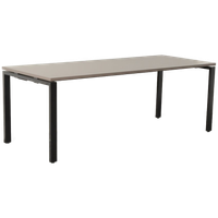 Haworth Bureau, Antraciet Blad, 180 X 80 Cm, Vaste Hoogte Onderstel