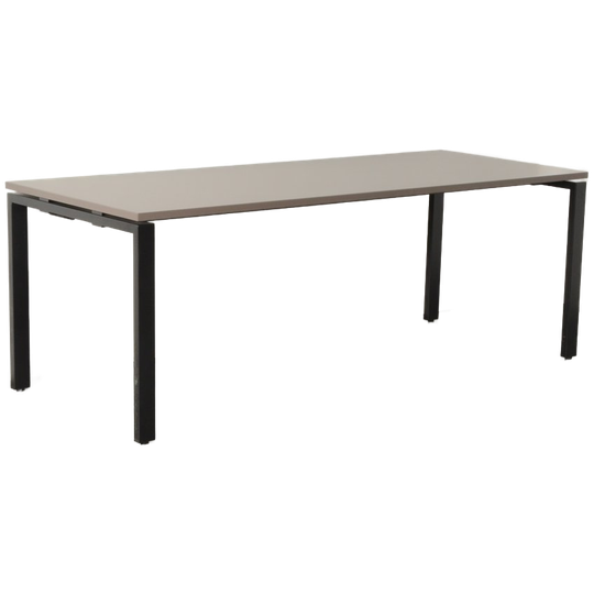 Haworth Bureau, Antraciet Blad, 180 X 80 Cm, Vaste Hoogte Onderstel 1