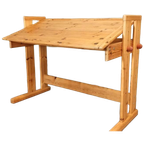 Vintage Grenen Design Kantelbaar Bureau Tekentafel thumbnail 1
