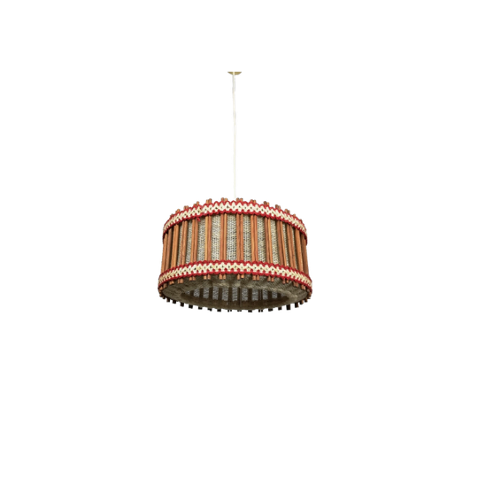 Vintage Jute & Hout Hanglamp 1