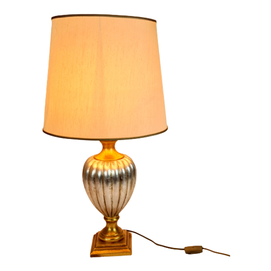 Tafellamp - Bureaulamp - Made In Italy - Goud - Zilver - Hollywood Regency Stijl - 90's 1