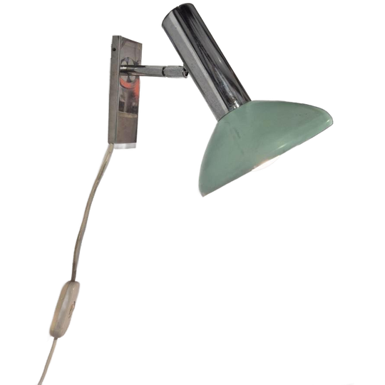 Vintage Chroom Mintgroen Wandlamp Design 1