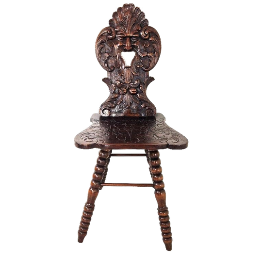 Antieke Gotische Halstoel Bobbin Poten 1