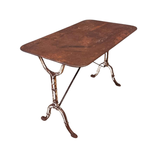 Antieke Bistrotafel Tuintafel Van Ijzer 60X100 Cm 1
