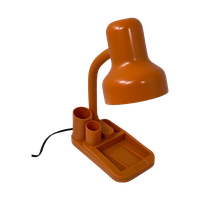 Vintage Desk Lamp / Organizer - Memphis Style / Postmodern - Bright Orange