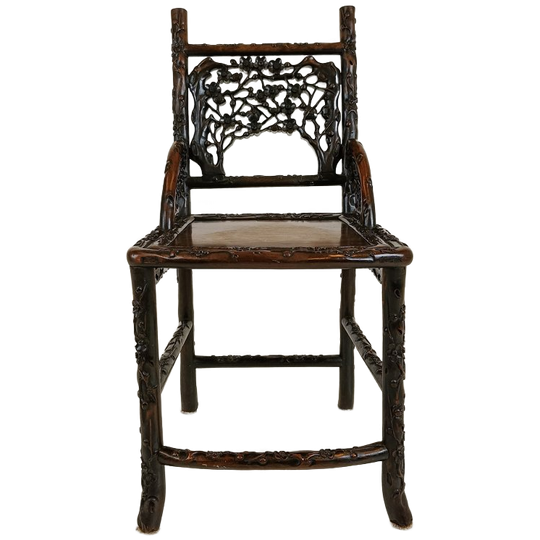 Antieke Chinese Padouk Houten Stoel 1
