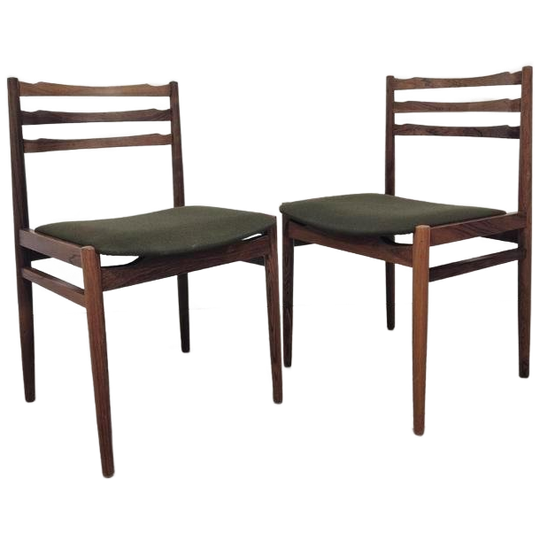 2 Vintage Pallisander Deens Design Eetkamer Stoelen 1